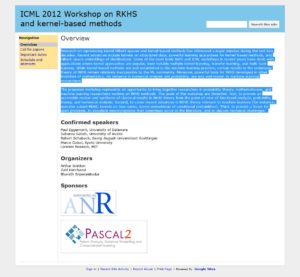ICML 2012 Workshop on RKHS and kernel-based methods