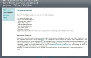 Object, functional and structured data: towards next generation kernel-based methods - ICML 2012 Workshop