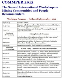 The Second International Workshop on Mining Communities and People Recommenders