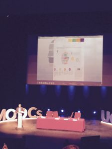 Javier Hernández-Ros showing TraMOOC on his slides
